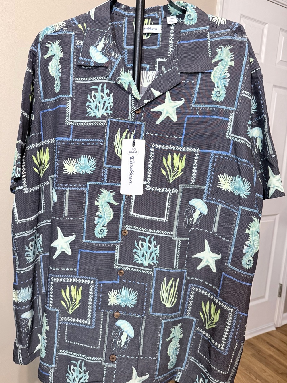 NWT Caribbean Men's Button-Up Shirt in size Big 2XB